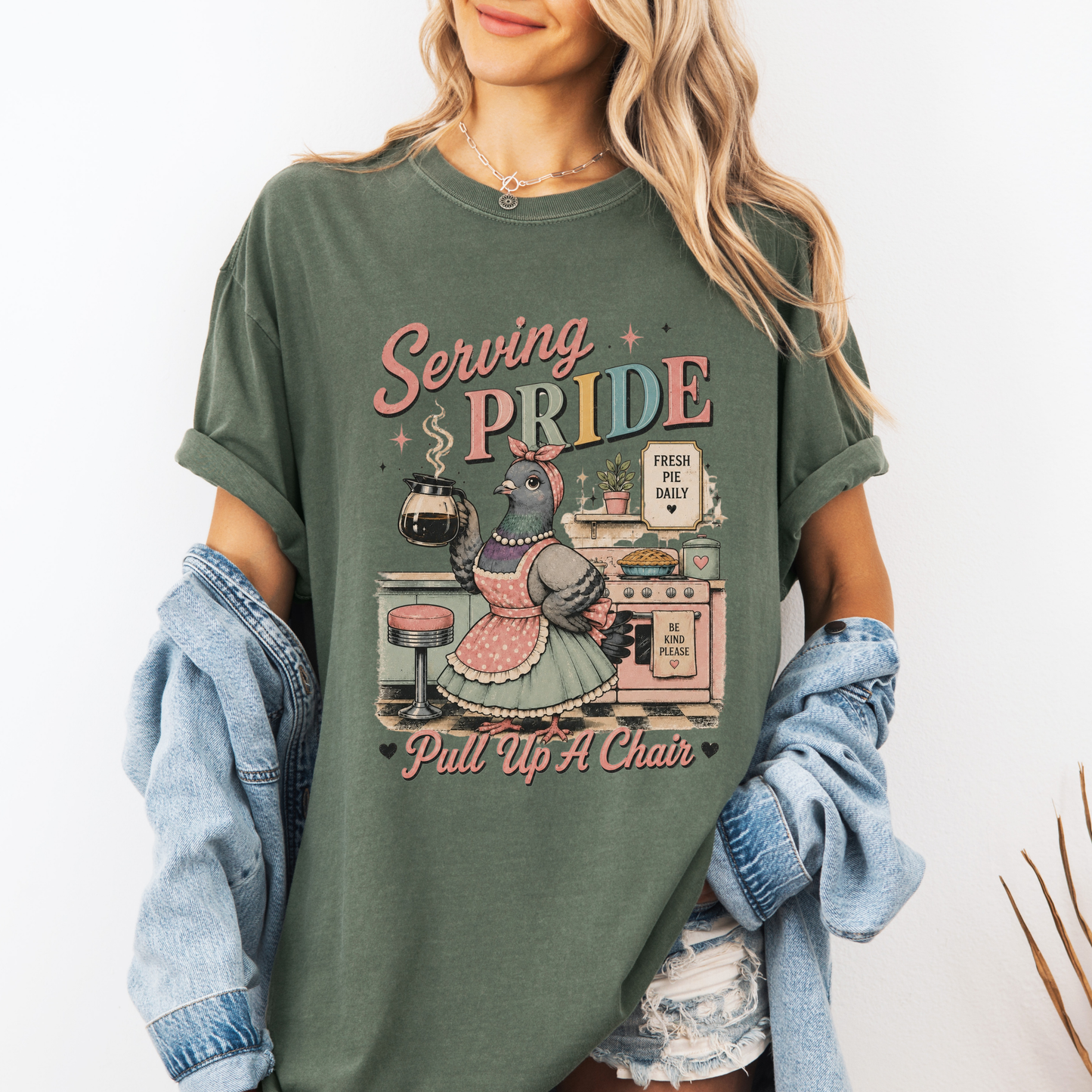 Vintage Housewife Pigeon Shirt