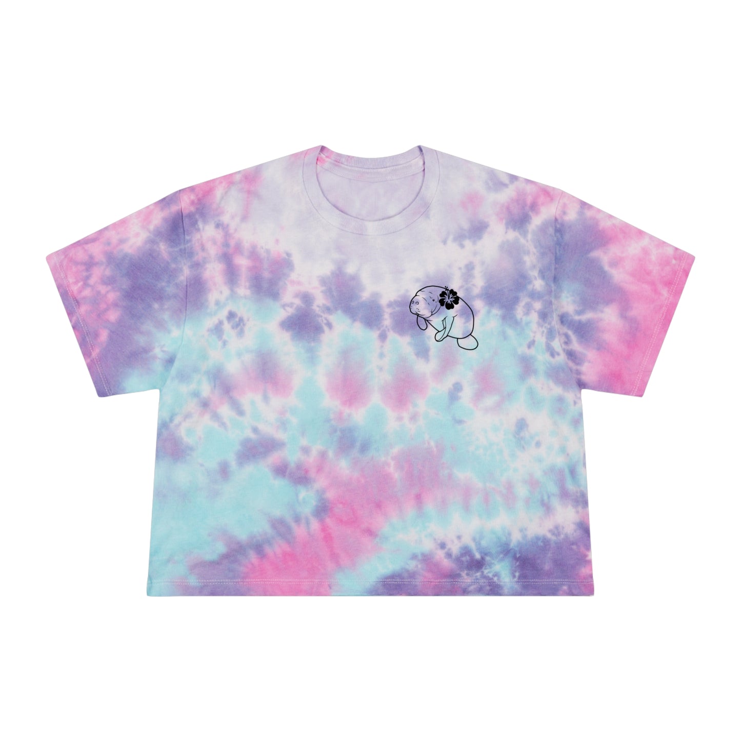 Women's Manatee Hibiscus Tie-Dye Crop Tee