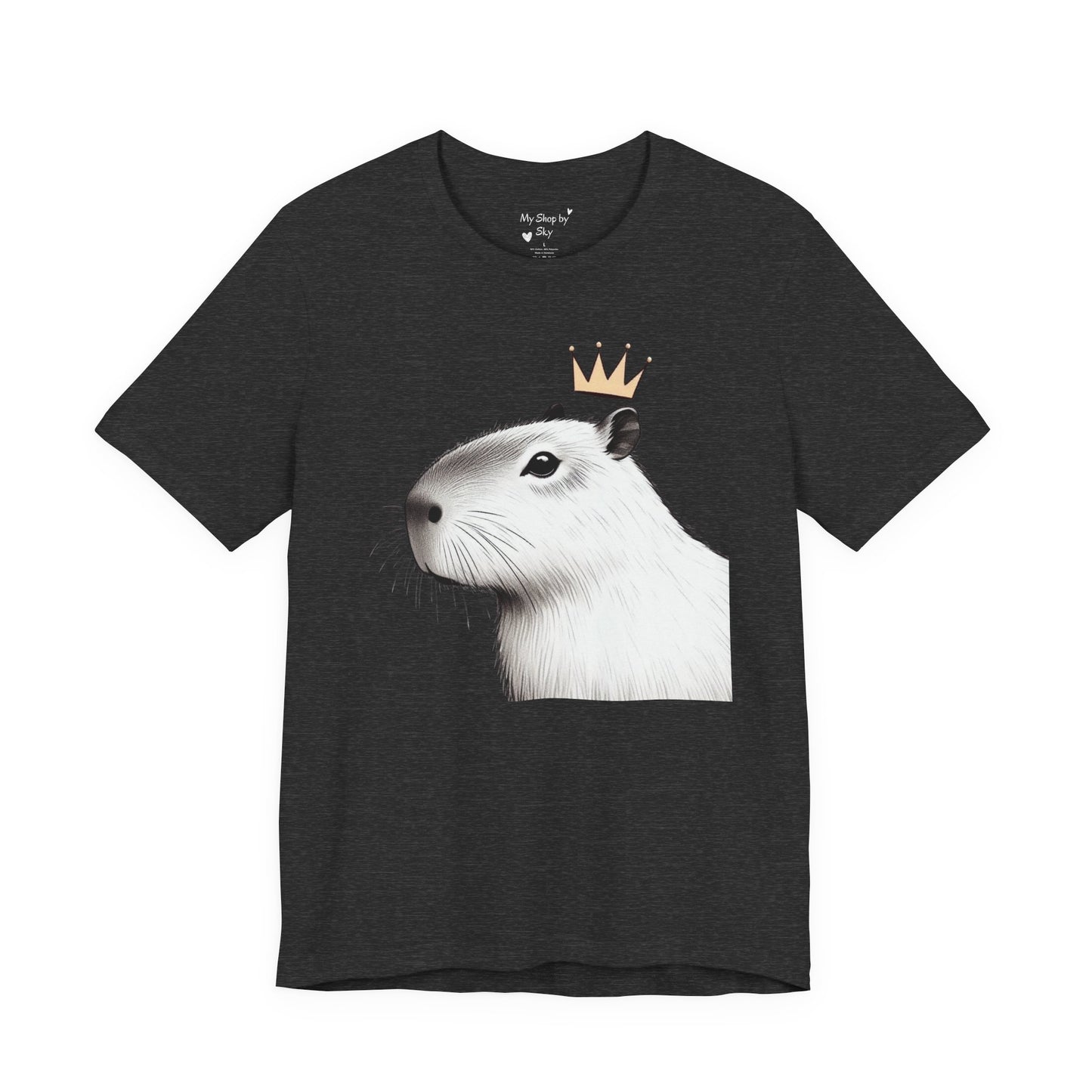 Black and White Capybara Crown Tee