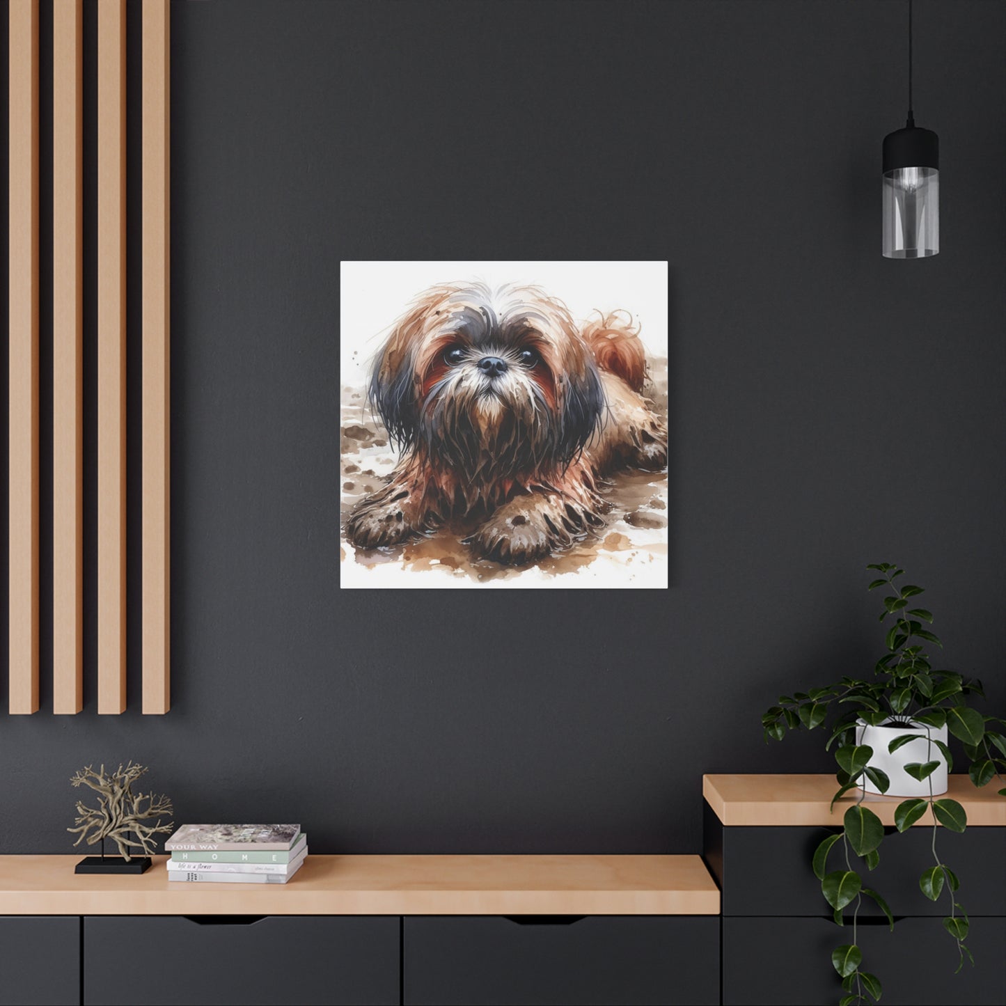 Canvas Print - Muddy Shih Tzu Watercolor Print