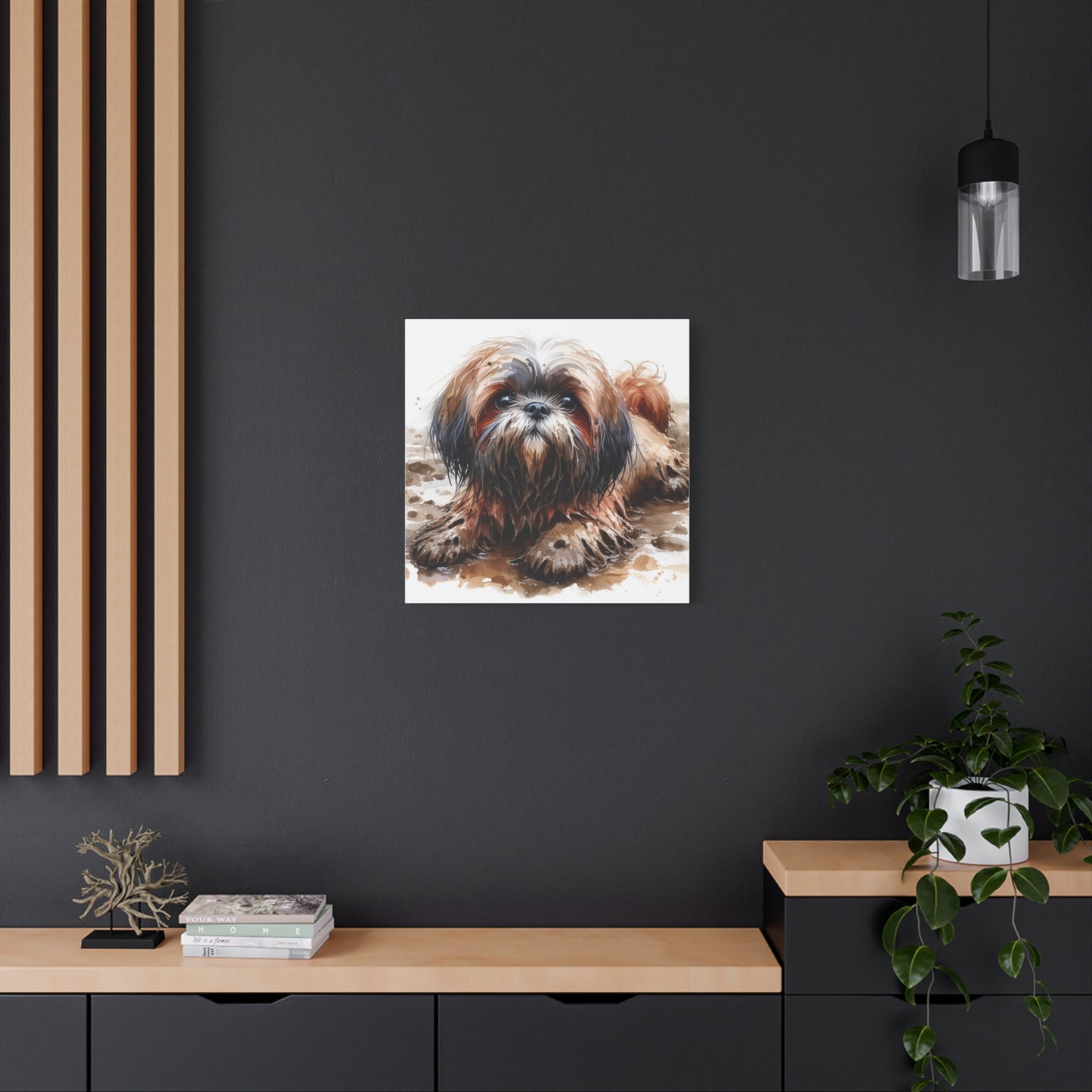 Canvas Print - Muddy Shih Tzu Watercolor Print