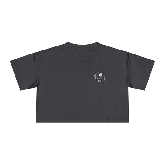 Women's Manatee Hibiscus Crop Tee
