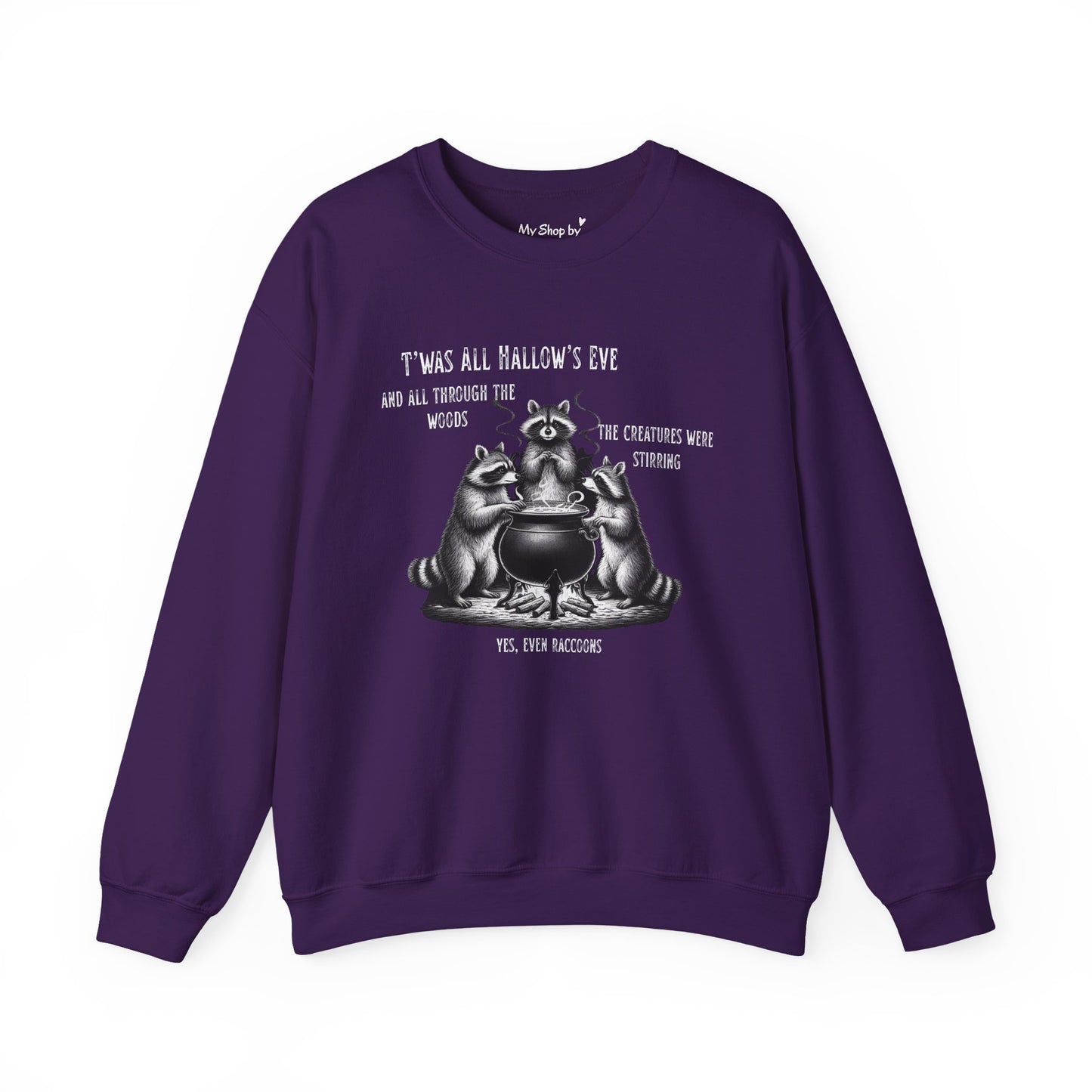 Raccoon Cauldron Halloween Sweatshirt