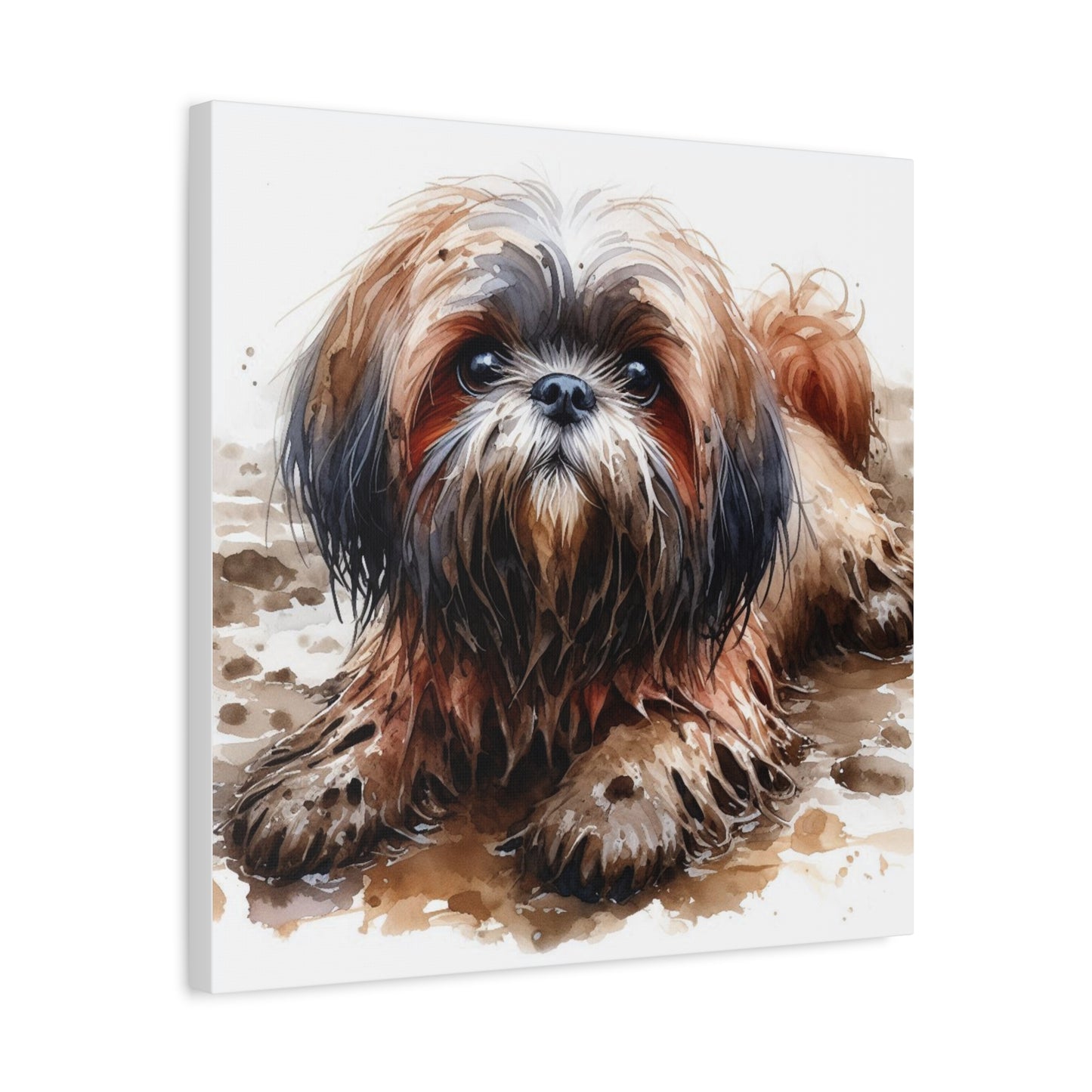 Canvas Print - Muddy Shih Tzu Watercolor Print