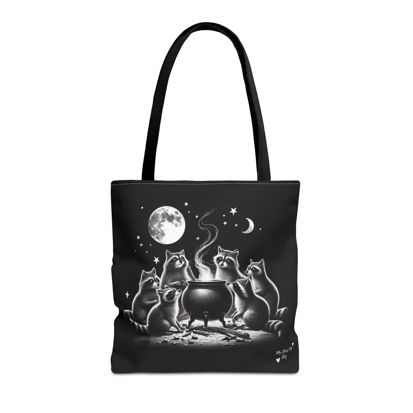 Cauldron Night Raccoons Tote Bag