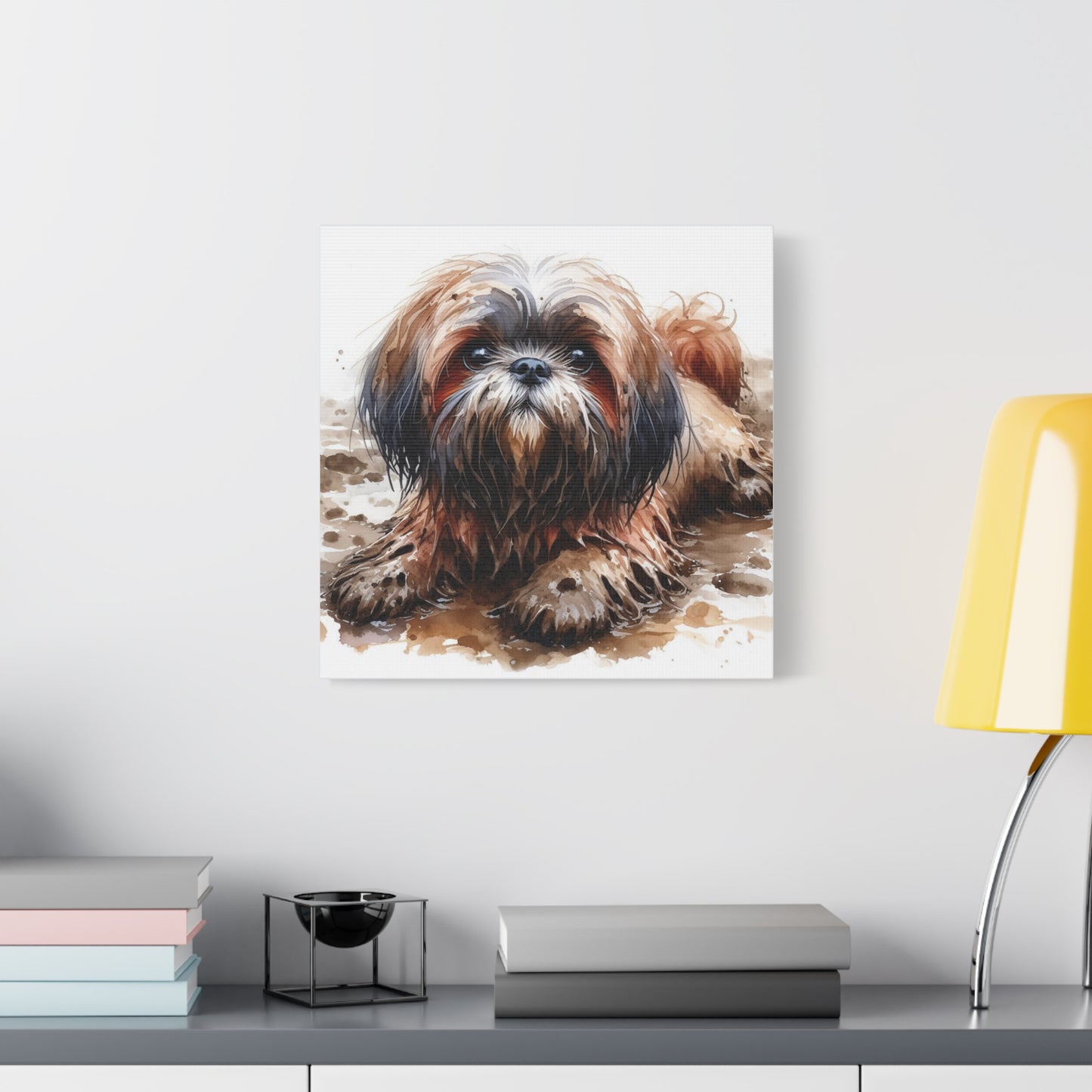 Canvas Print - Muddy Shih Tzu Watercolor Print
