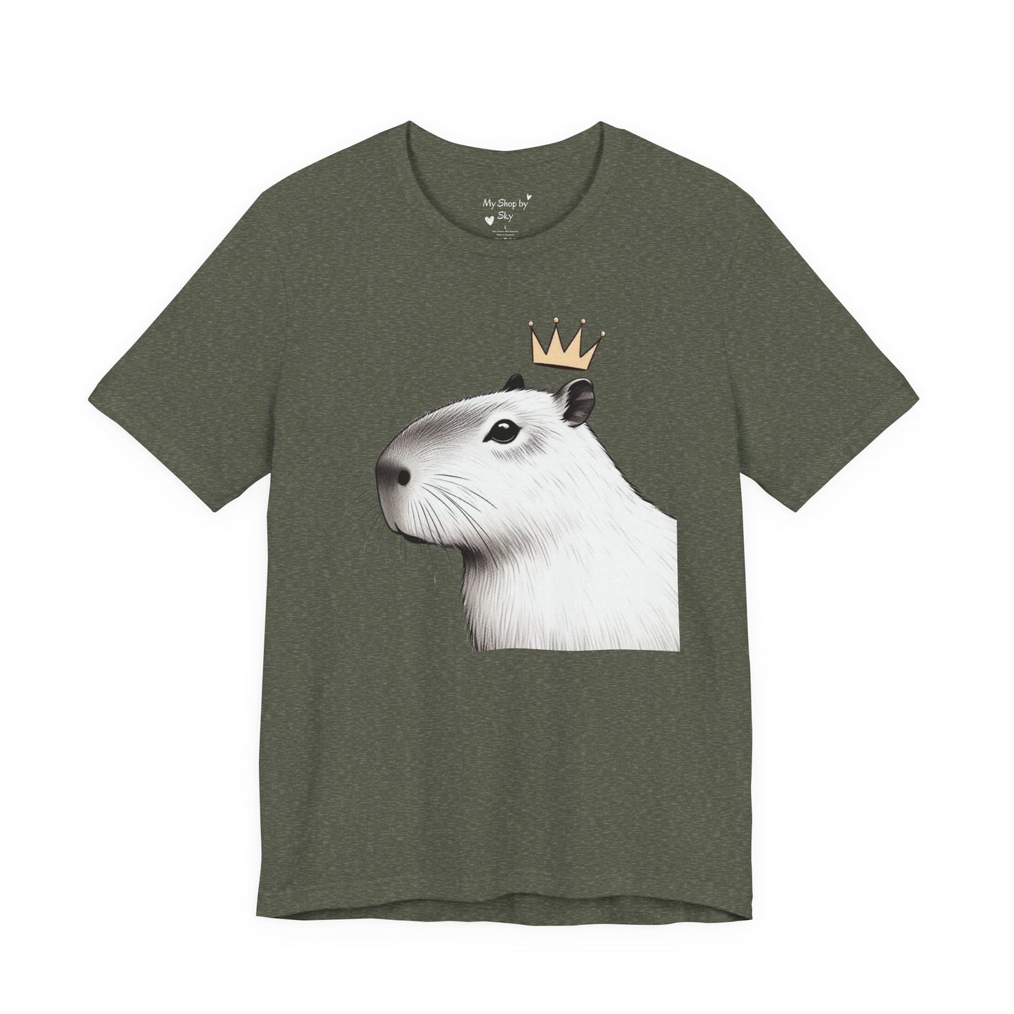 Black and White Capybara Crown Tee