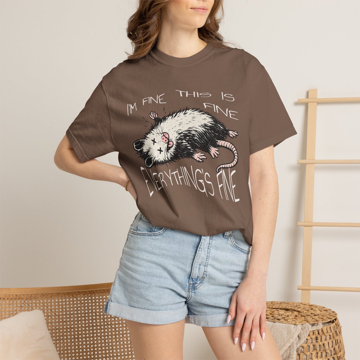 Funny Opossum Shirt “I’m Fine This Is Fine Everything’s Fine”