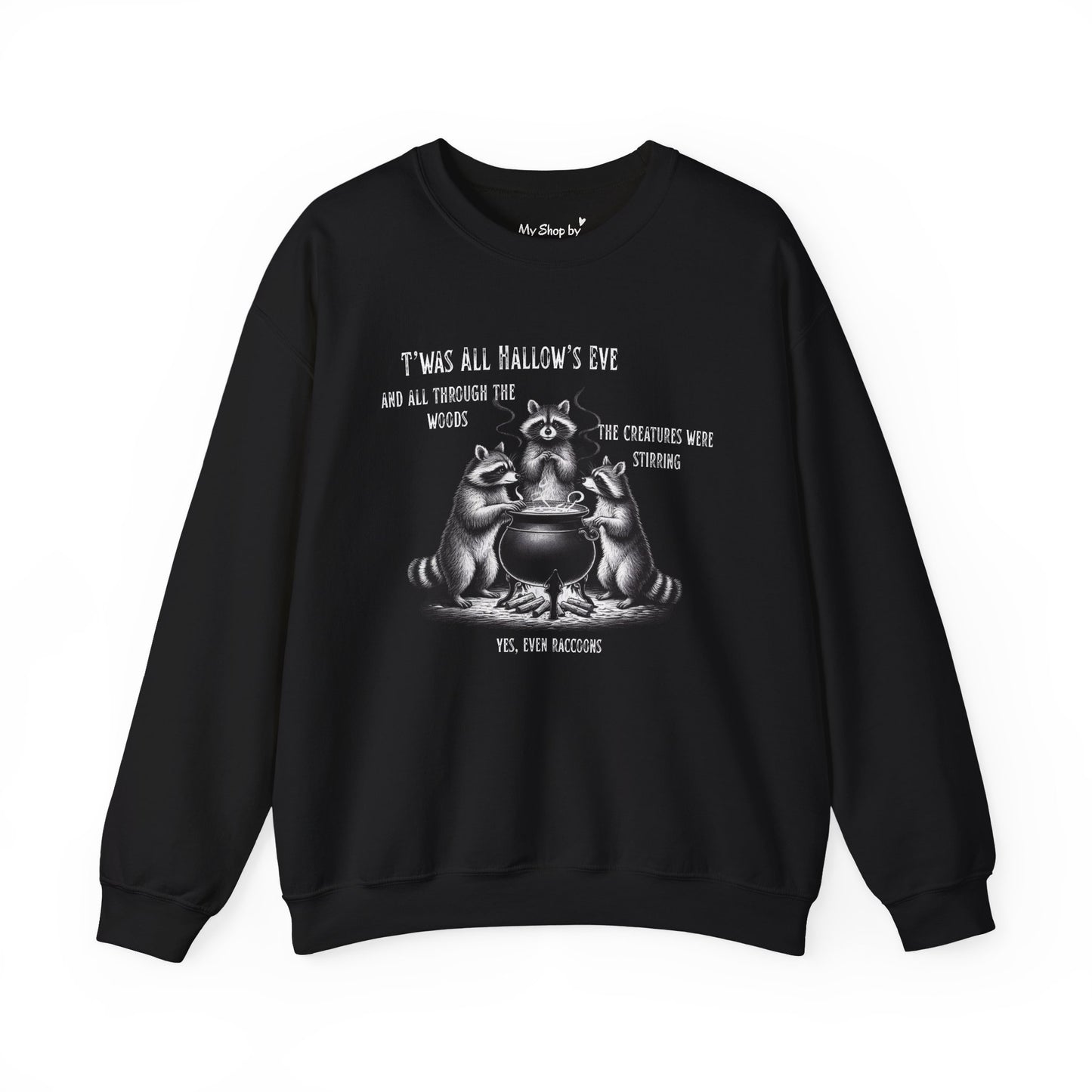 Raccoon Cauldron Halloween Sweatshirt