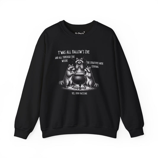 Raccoon Cauldron Halloween Sweatshirt