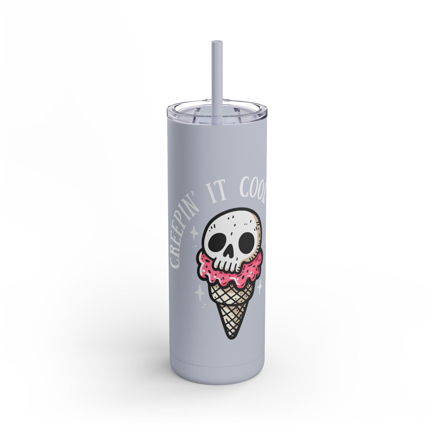 Tumbler Cup - Ice Cream Skeleton-  20oz Skinny Matte
