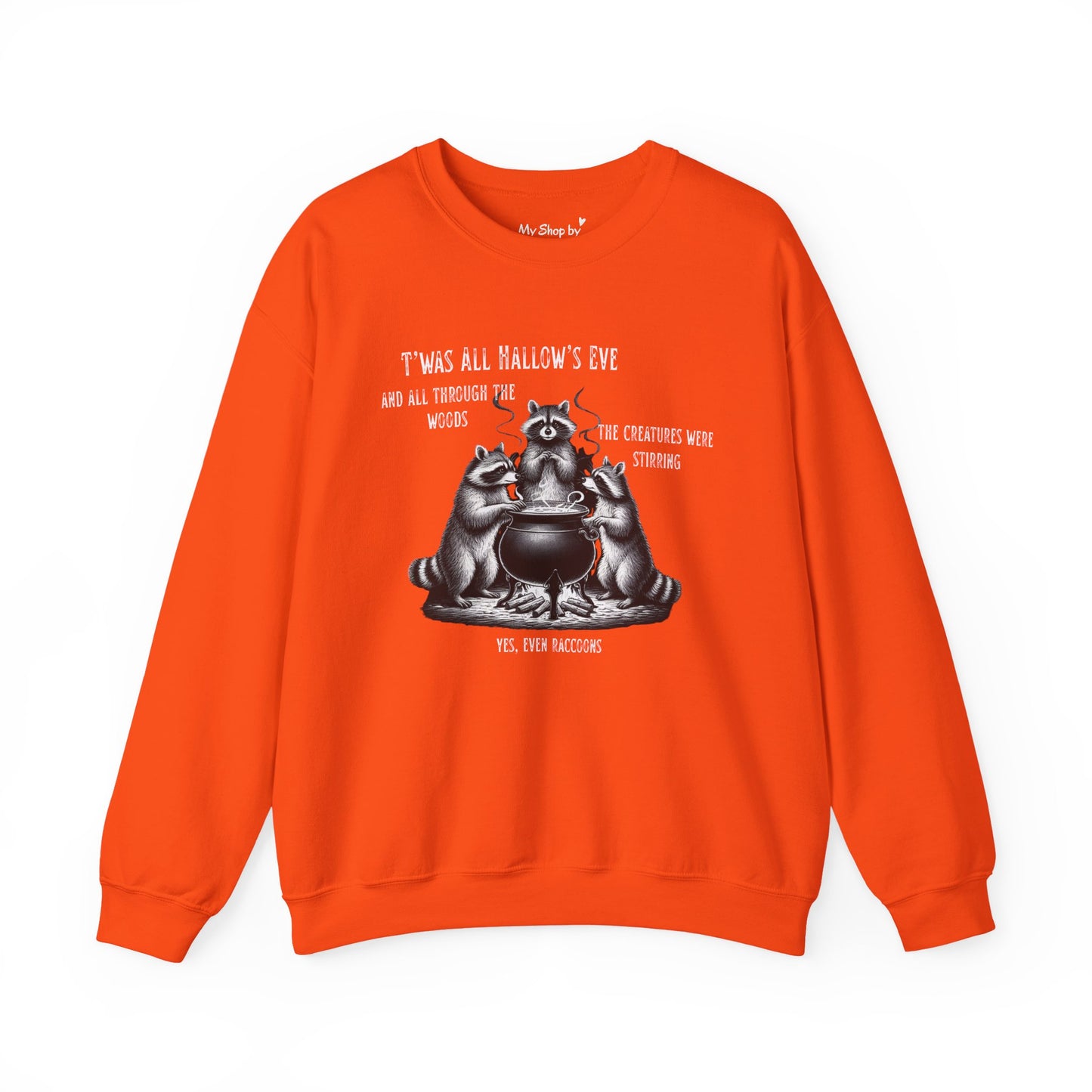 Raccoon Cauldron Halloween Sweatshirt
