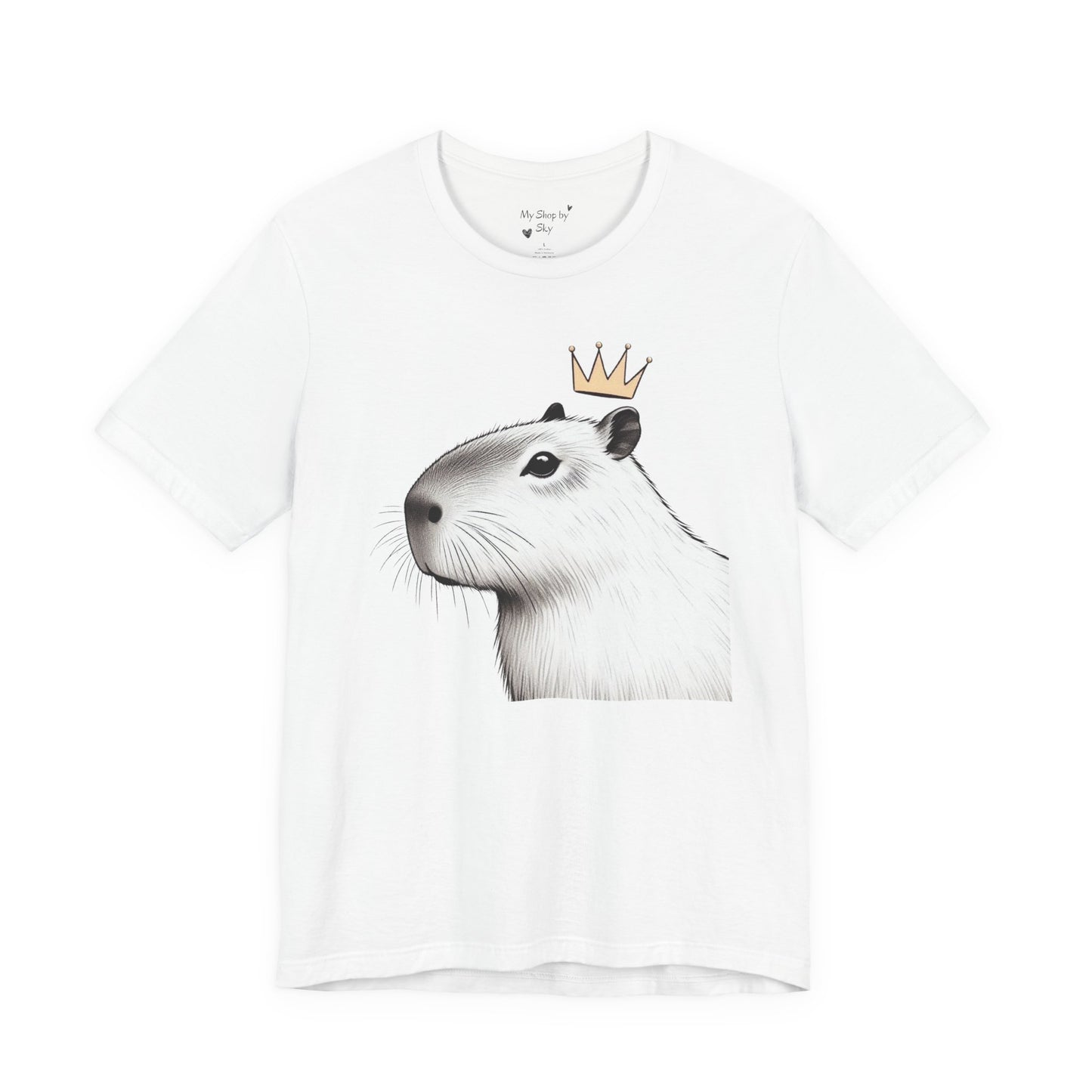 Black and White Capybara Crown Tee