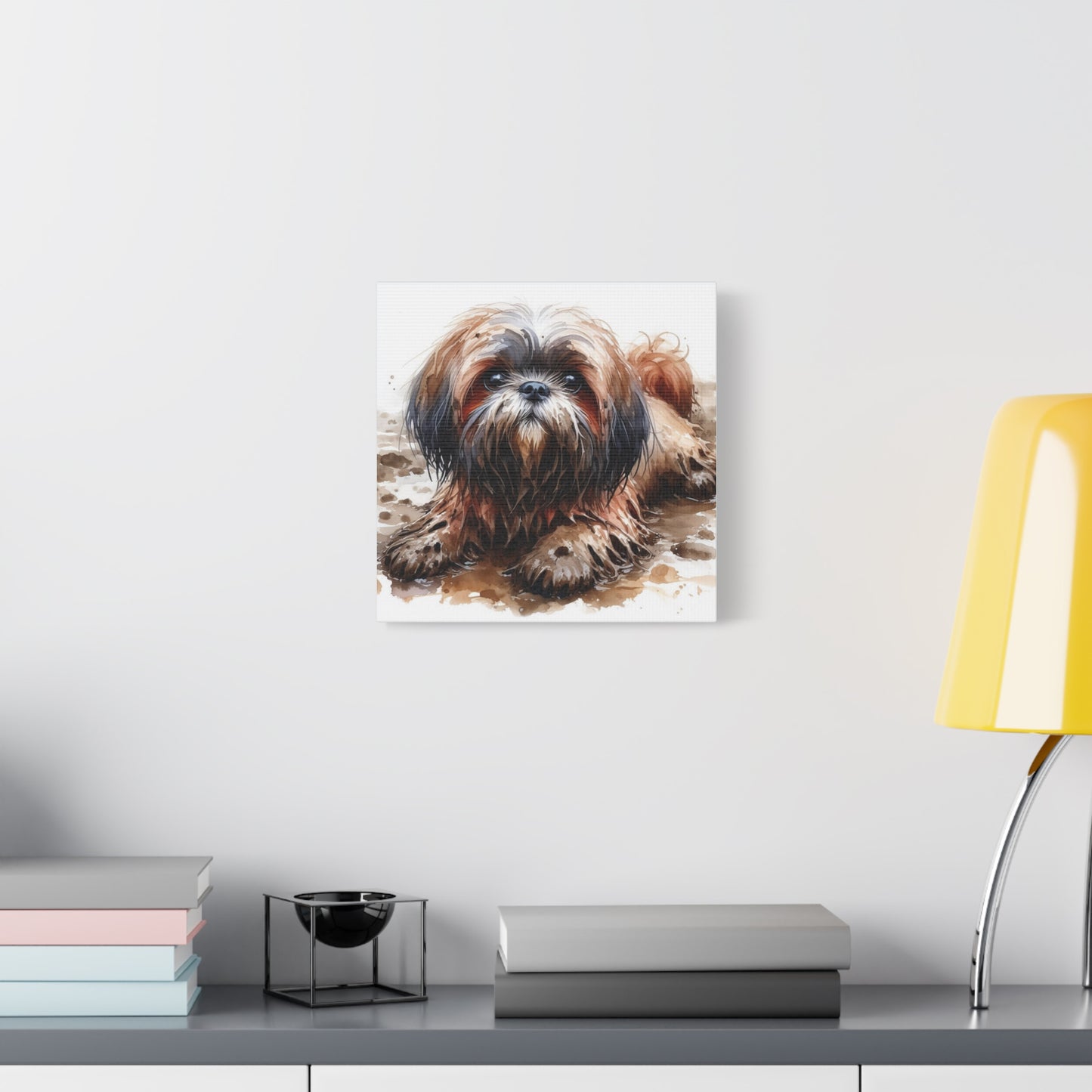 Canvas Print - Muddy Shih Tzu Watercolor Print