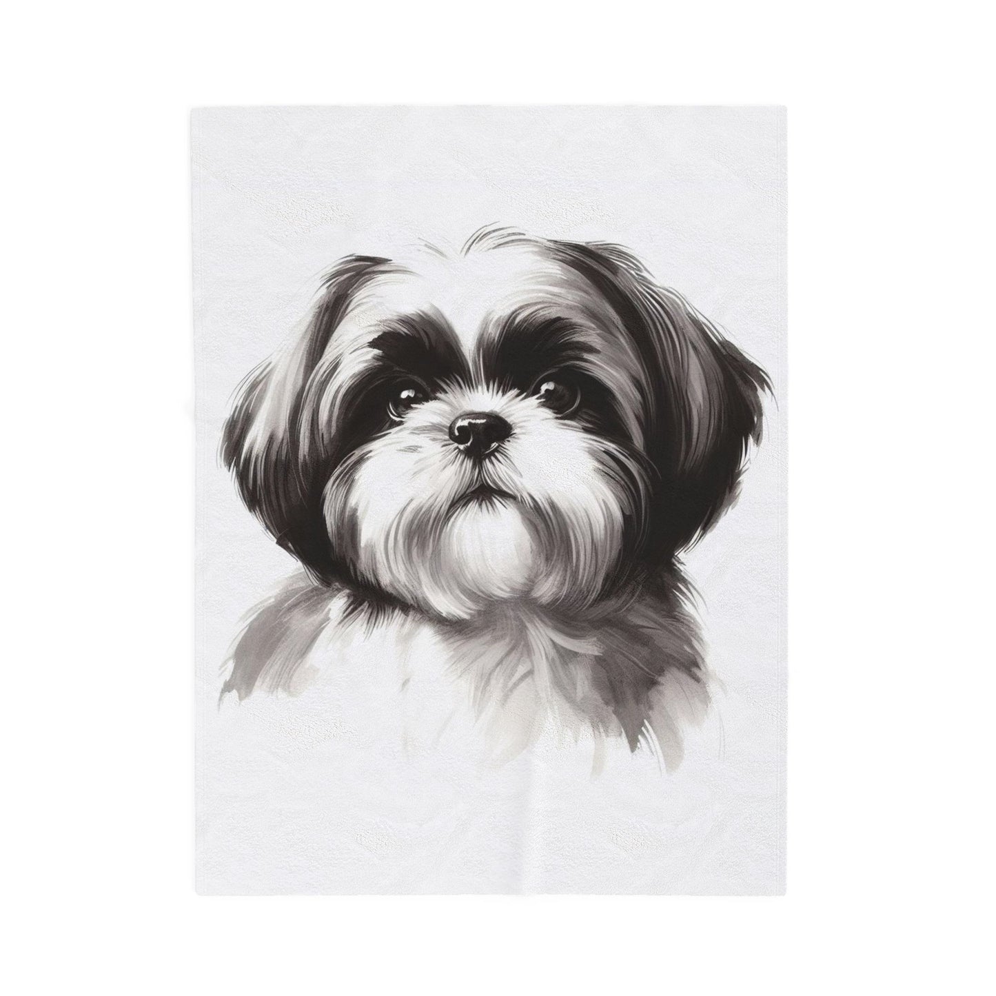 Shih Tzu Velveteen Plush Blanket — Soft Cozy Dog-Lover Throw