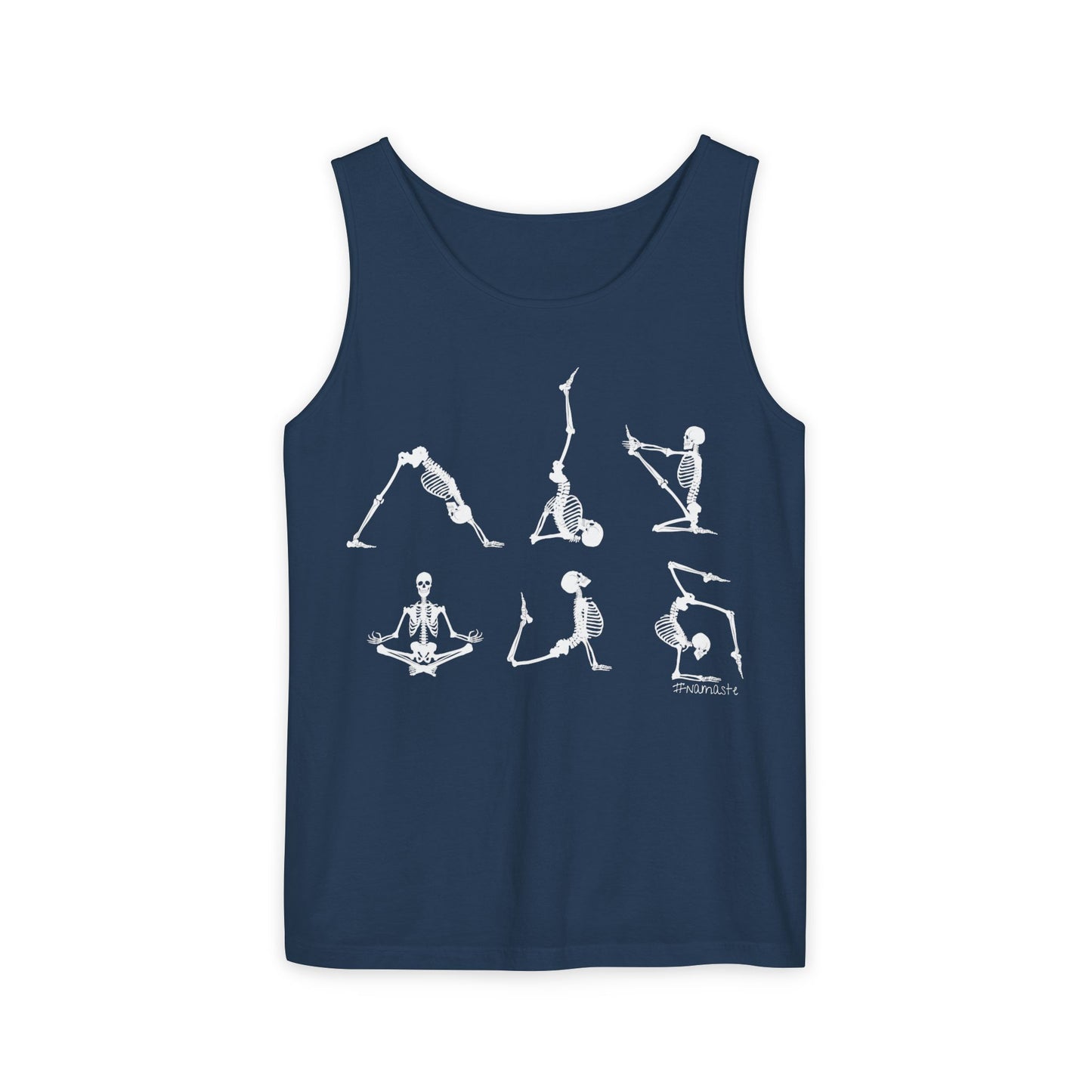 Skeleton Yoga Deign Tank Top - Unisex Garment-Dyed