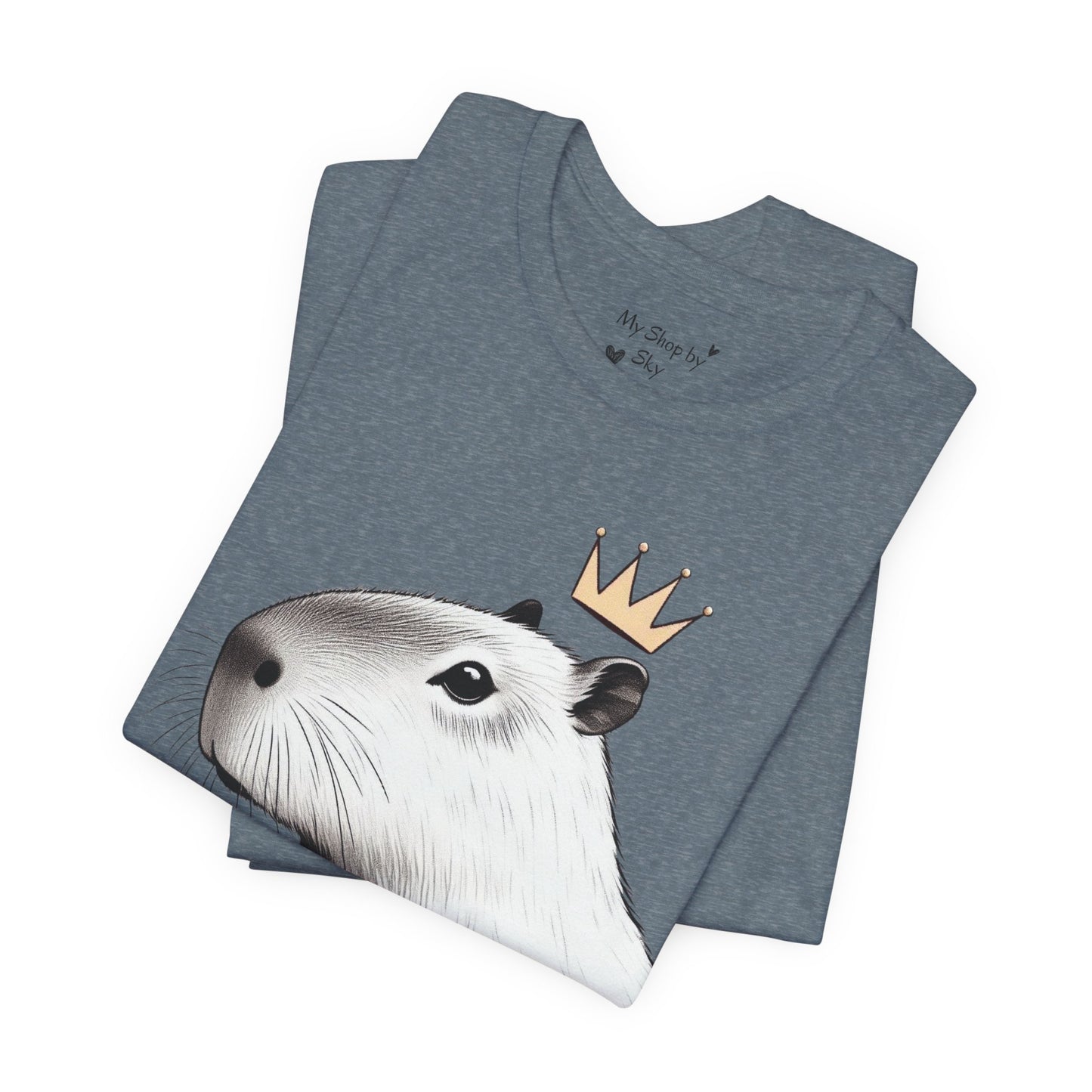 Black and White Capybara Crown Tee