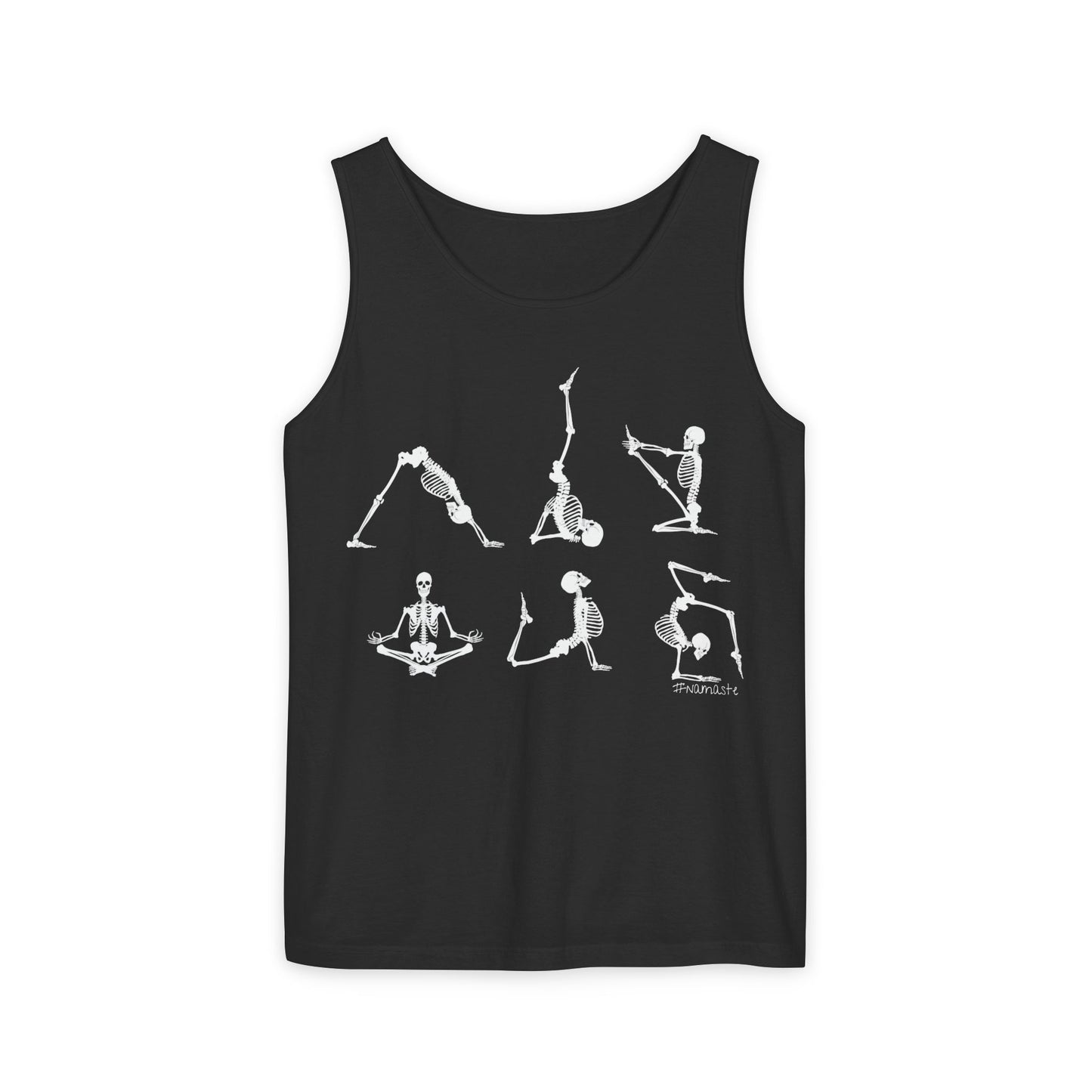 Skeleton Yoga Deign Tank Top - Unisex Garment-Dyed