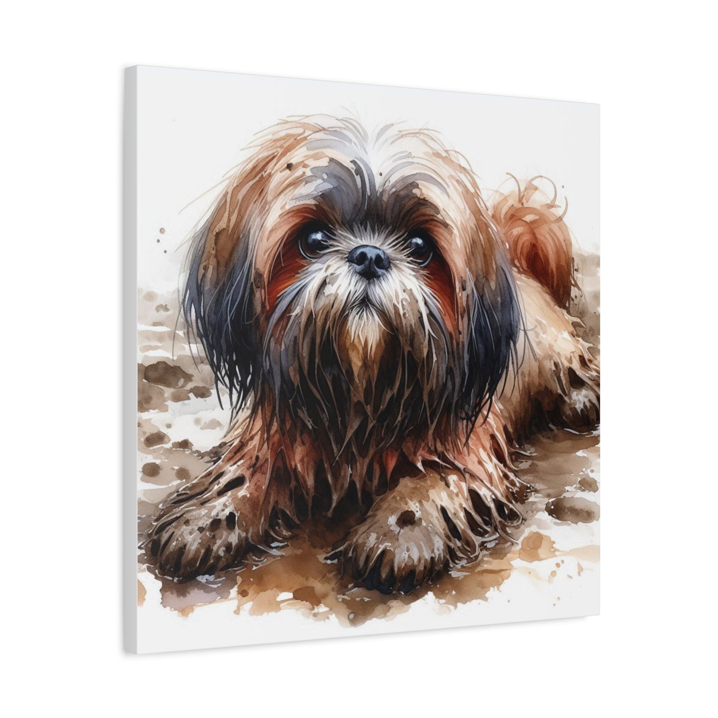 Canvas Print - Muddy Shih Tzu Watercolor Print