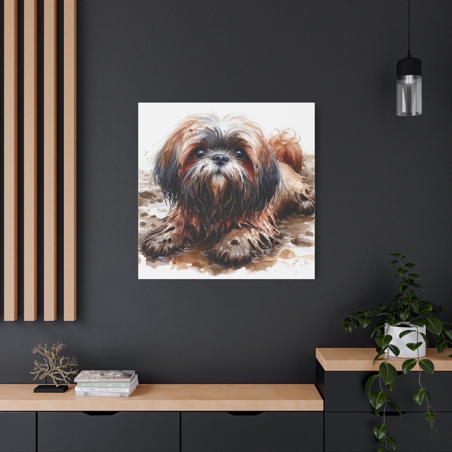 Canvas Print - Muddy Shih Tzu Watercolor Print