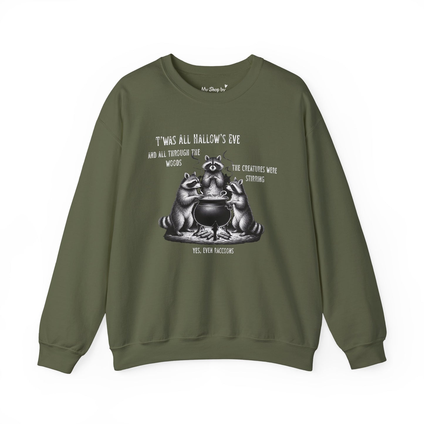 Raccoon Cauldron Halloween Sweatshirt