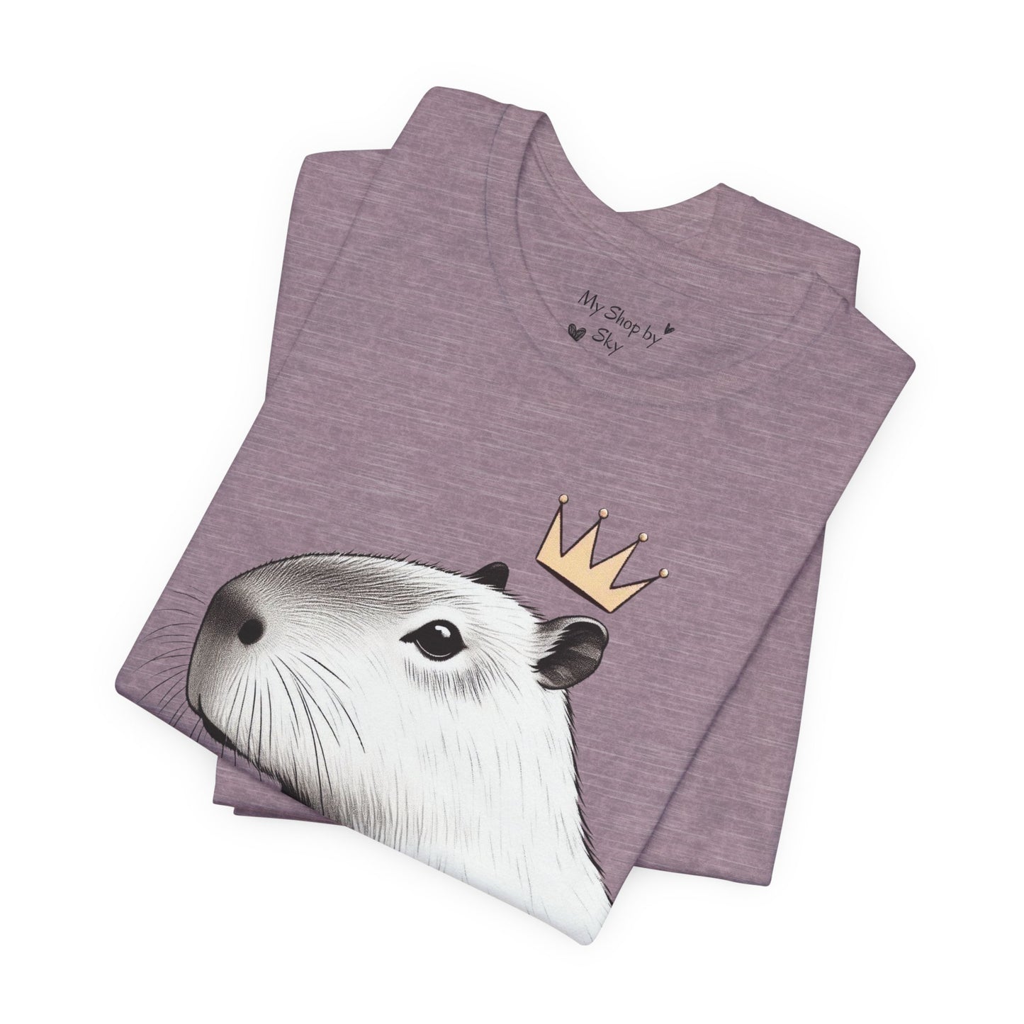 Black and White Capybara Crown Tee