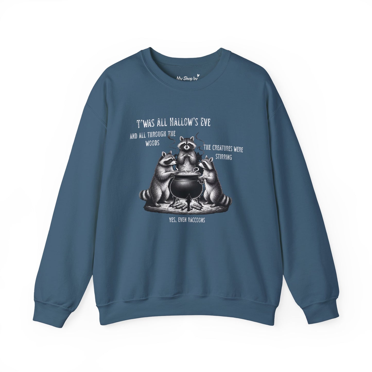 Raccoon Cauldron Halloween Sweatshirt