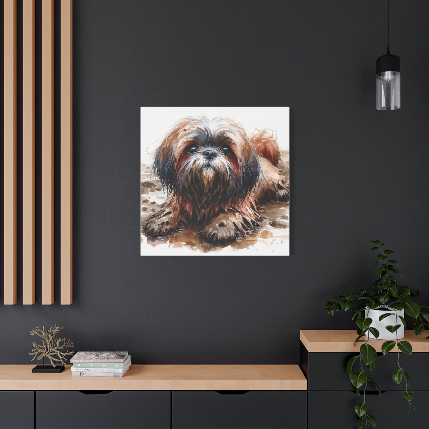 Canvas Print - Muddy Shih Tzu Watercolor Print