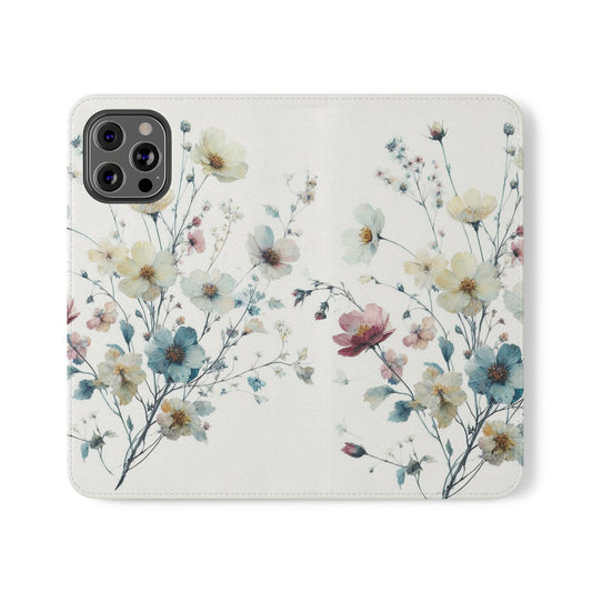 Flower flip phone case