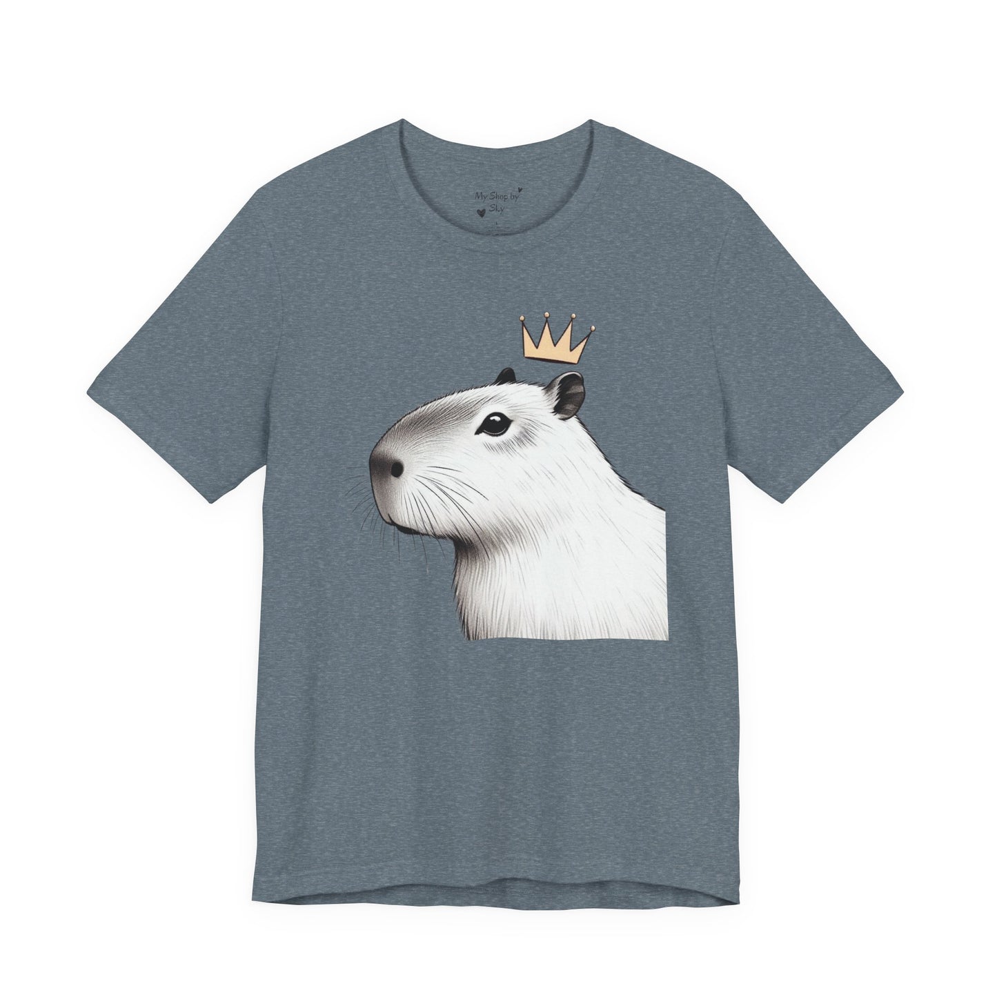 Black and White Capybara Crown Tee
