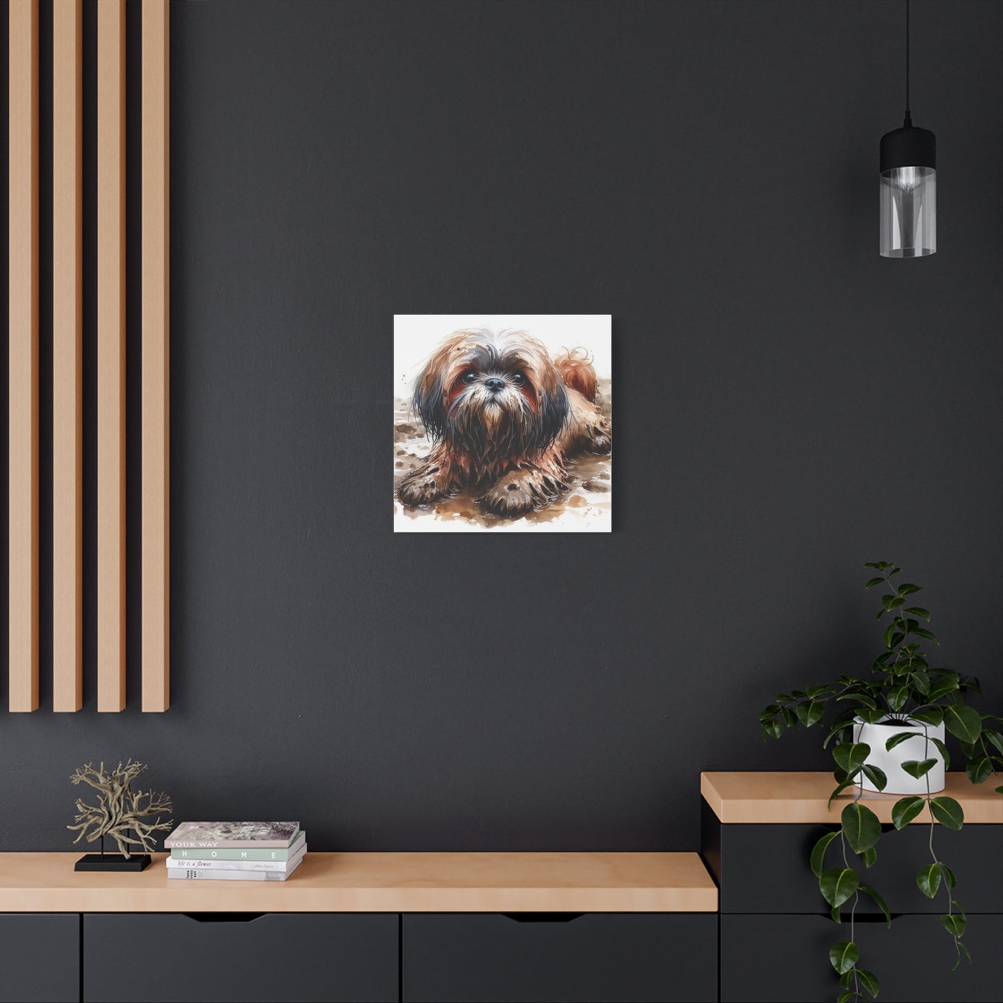 Canvas Print - Muddy Shih Tzu Watercolor Print