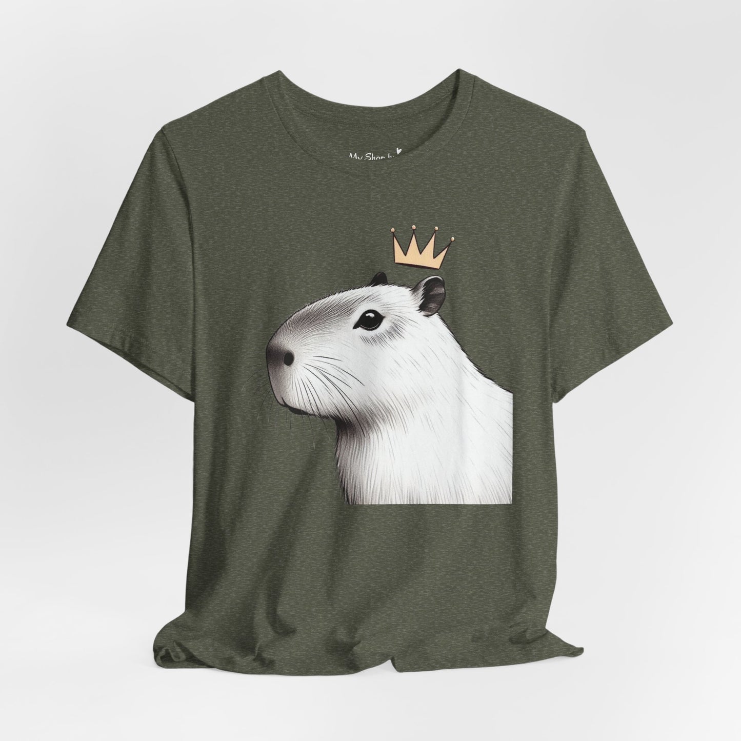 Black and White Capybara Crown Tee