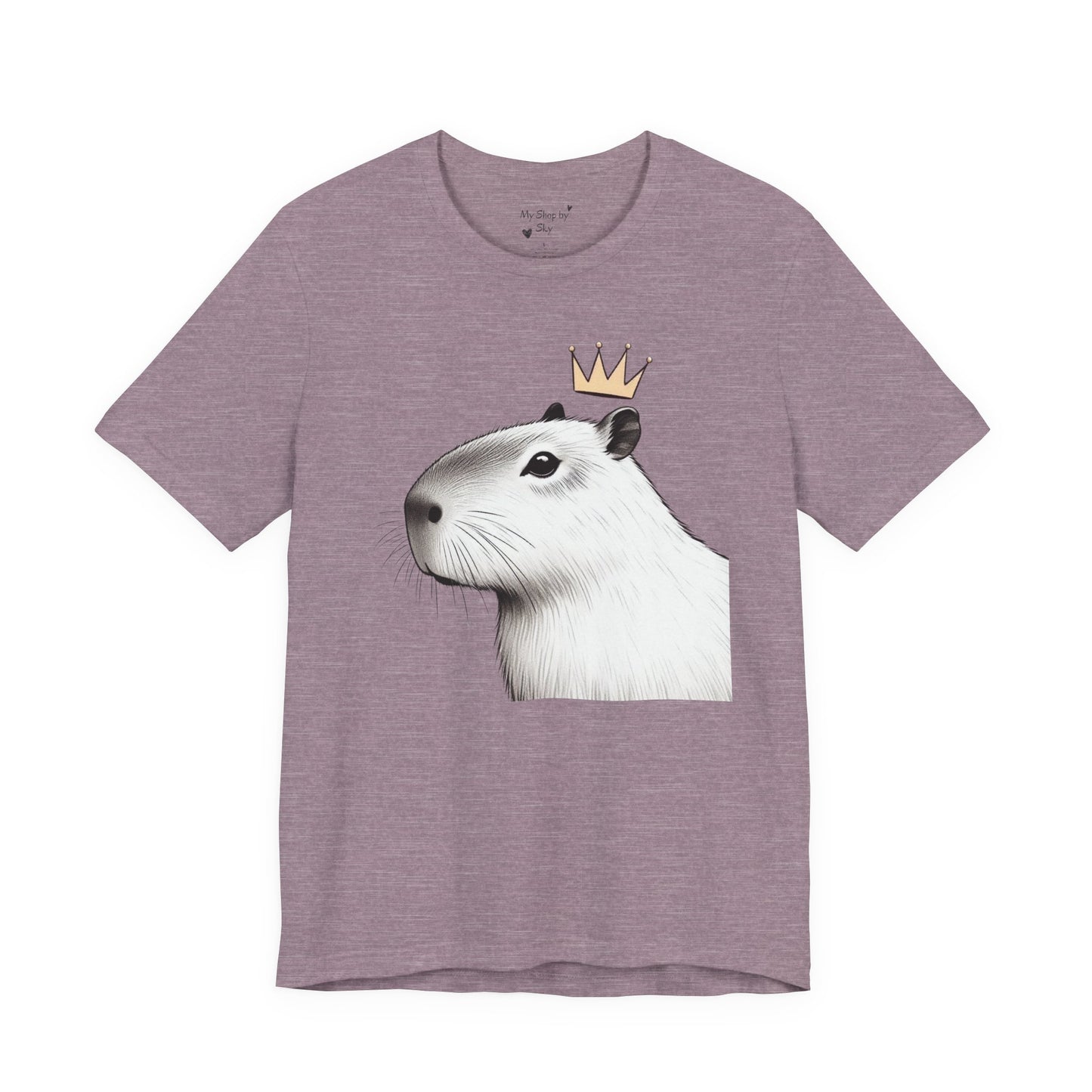 Black and White Capybara Crown Tee