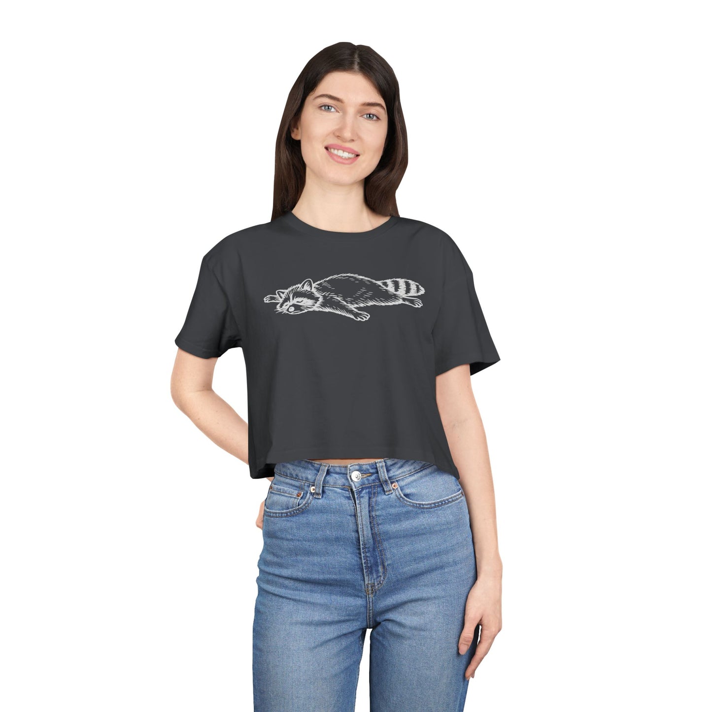 Tired Raccoon Women's Crop Tee