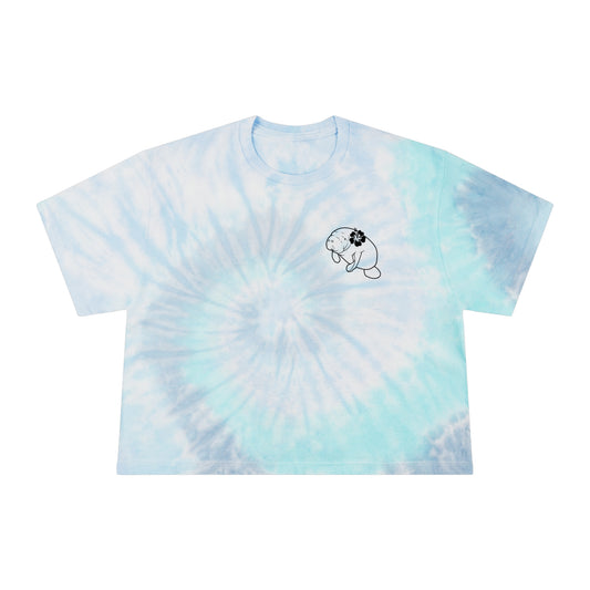 Women's Manatee Hibiscus Tie-Dye Crop Tee
