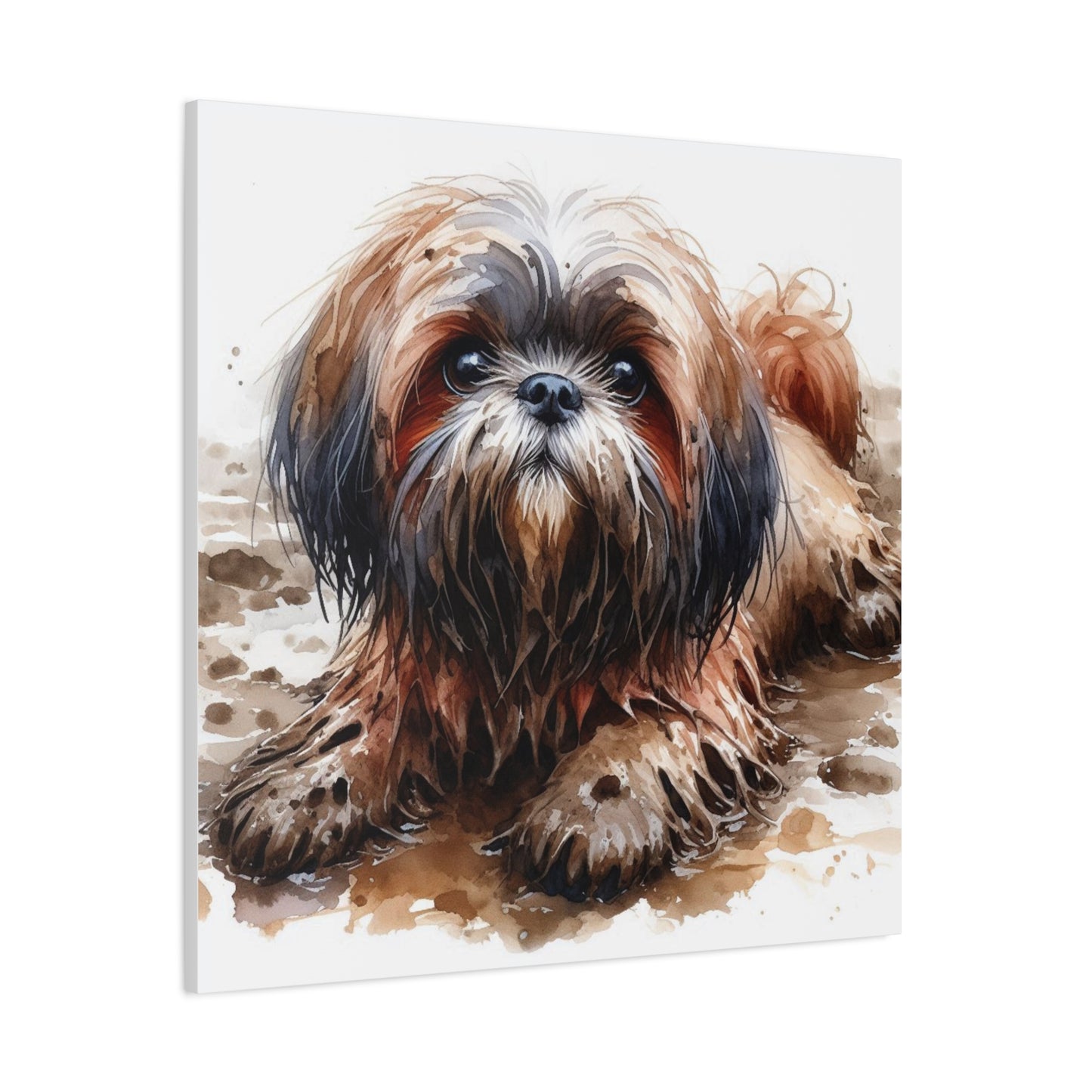 Canvas Print - Muddy Shih Tzu Watercolor Print